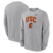 USC Trojans Men's Nike Gray Fleece Classic Arch Sweatshirt